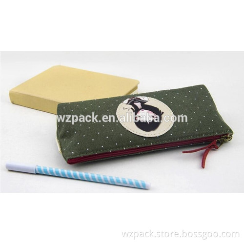 2016 OEM Canvas Pen Pencil Bag Zipper Coin Case Pouch Mini Cosmetic Makeup Bag Zipper Pouch Purse